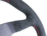 MOMO Montecarlo Alcantara 350mm Black w/Red Stitch Steering Wheel (NA 1989-1997)