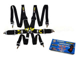 Racing Harness - 6 Point - 3"/2" Straps - FIA Approved - HANS Compatible (Black/Red/Blue)