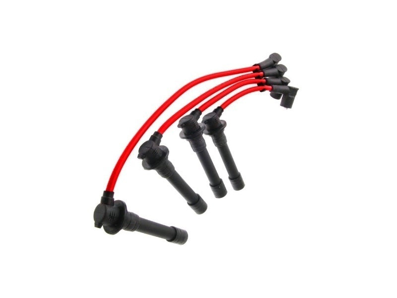DeCabrio 8mm Red HT Leads + Bosch Spark Plugs Set For Mazda MX-5 Mk1 Mk2 1.6 1.8