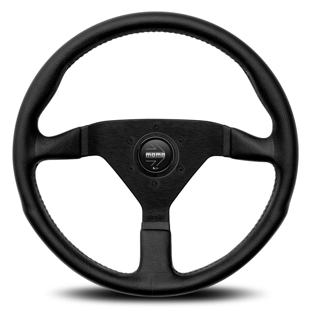 MOMO Montecarlo 350mm Black w/Black Stitch Steering Wheel (NA 1989