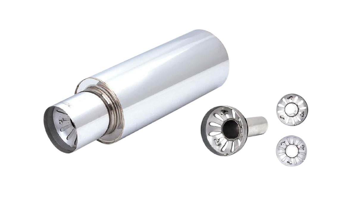 Xforce Cannon Race Muffler 3″ Inlet - 4.5″ Straight Cut Tip - 6