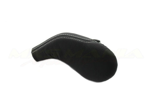 Leather Handbrake Cover Boot - Black w/ White Stitching (NA/NB)
