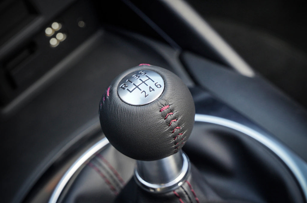 Gear Shift Knob Black with Red Stitching ND Genuine 2015 Current