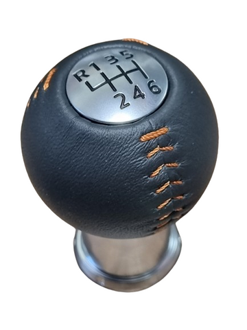Gear Shift Knob Black with 30 AE Orange Stitching ND - Genuine (2015-Current)