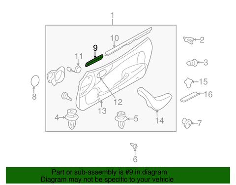 Inner Door Weatherstrip Door Card Strip 2 Genuine (NB8A 98-00)