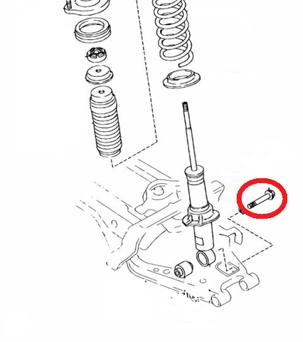 Front Lower Suspension Shock Bolt - Genuine (NA/NB 1994-2004)