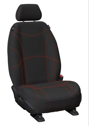 Seat Covers Black with Red Stitching Neoprene Fabric - NC (06-14)