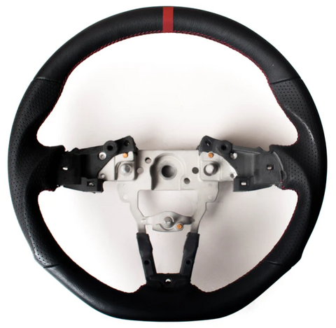 Enhanced Cipher Steering Wheel Leather with Red Stitching + Red Center Stripe ND (2015-Current)
