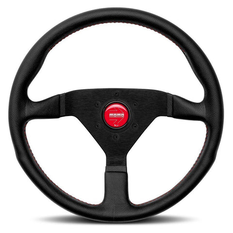 MOMO Montecarlo 350mm Black w/Red Stitch Steering Wheel (NA 1989-1997)