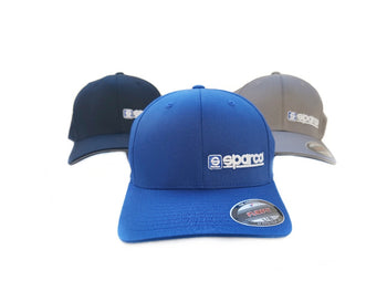 Genuine Sparco 'Logo' Flexfit Cap / Hat (Small/Medium) Black Blue Grey
