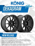 Konig Dekagram Wheels Staggered Set (Set of 4) - Semi Matte Black - 15x8 Pair ET25 -15x9 Pair ET35- 4x100