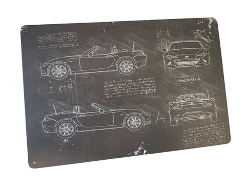 Metal Tin Sign - ND Blueprint Schematic - 30cm x 20cm