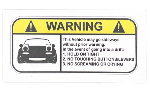 Drift Warning Sticker